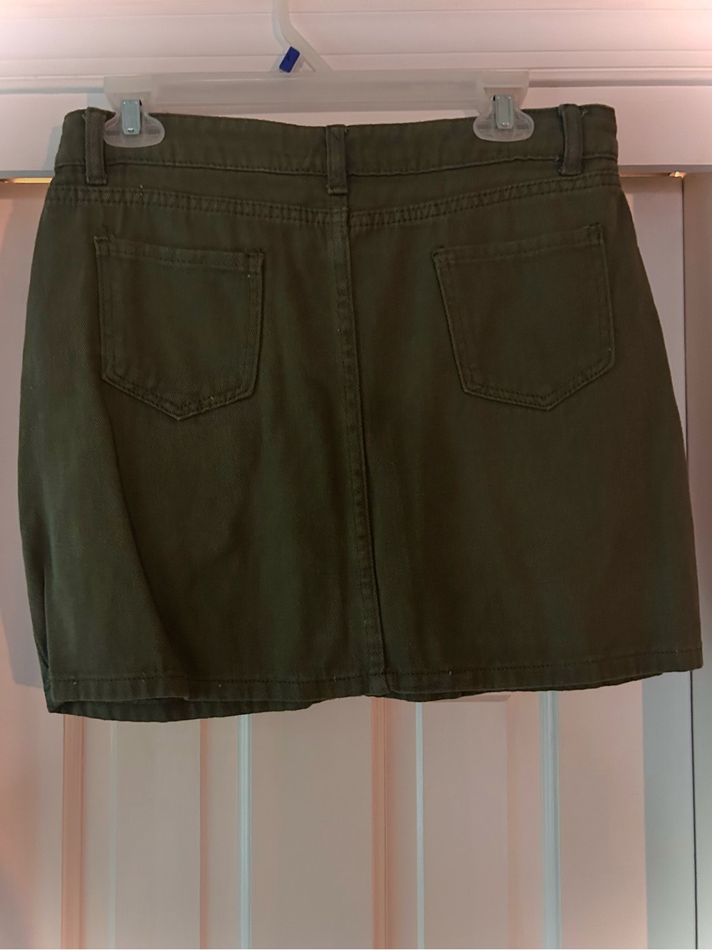 Y2K Utility Olive Green Cargo Mini Skirt - Size Medium - Picture 3 of 3